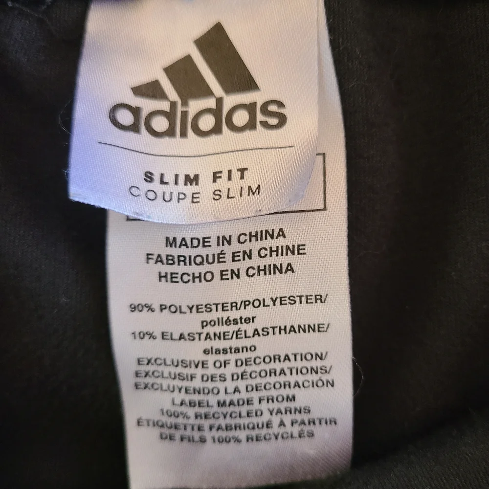 adidas Girls Velour Flare Leggings Black 3-Stripe Slim Fit Split Hem Size L 14